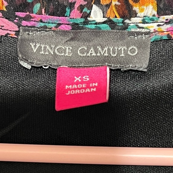 NWT Vince Camuto Ruffle Tiered Boho Dress Multi Floral Peasant Long Sleeve Mini - Picture 4 of 5